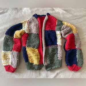 Handmade | Colorful Patchwork Knit Cardigan